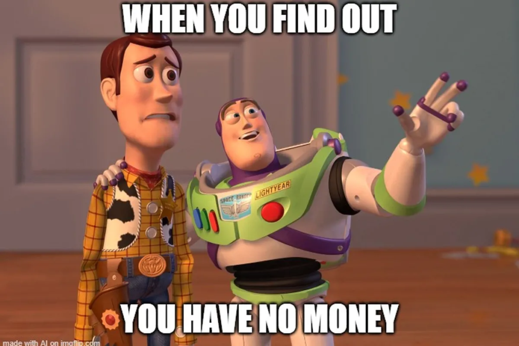 AI and finances as describe my meme imagery